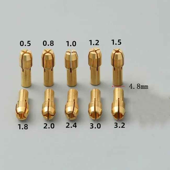 5/11PCS/lot Mini Drill Brass Collet Chuck for Dremel Rotary Tool 0.5-3.2mm Brass and Nut for Dremel Accessories Set