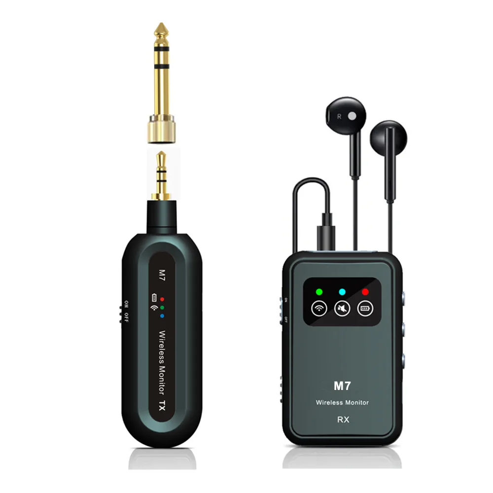 Wireless in-ear monitoring system 2.4Ghz microphone long-distance non-delay stage performance professional earphone monitor M7