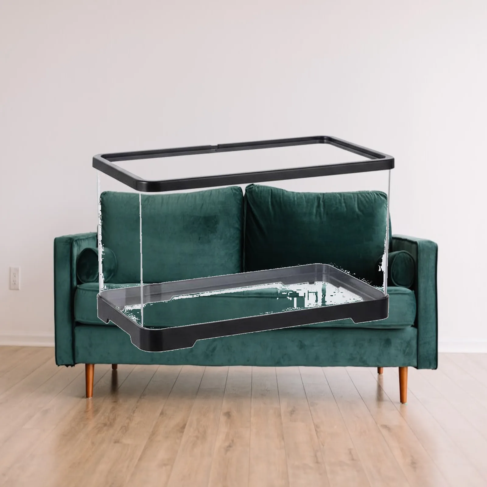 Transparent Acrylic Terrarium Cage Reptile Habitat with Sliding Cover for Turtles Geckos Arachnids Suitable for Desk Use
