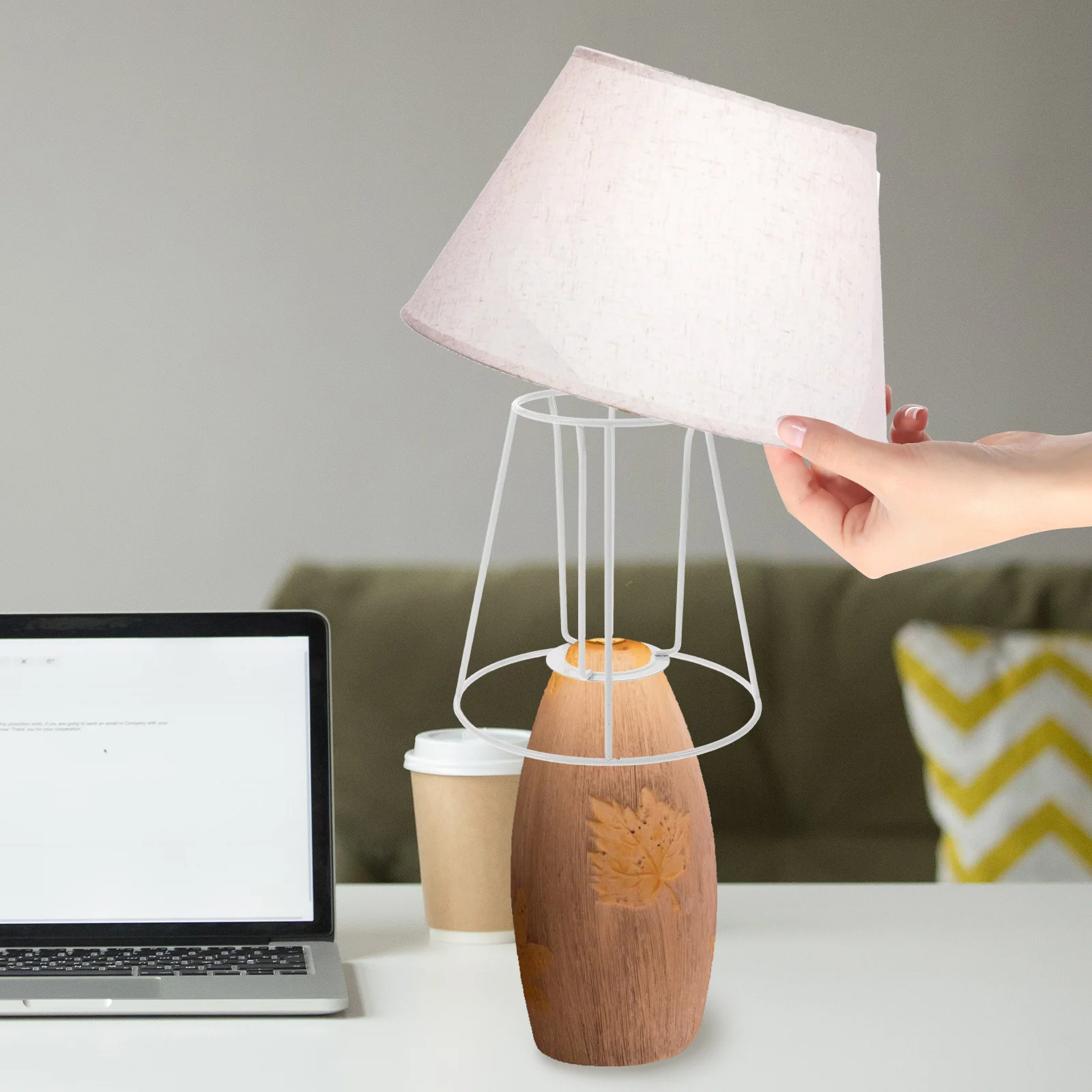 

Metal Wire Lampshade Frame Easy Install DIY Lamp Shade Frame Holder for Table Lamp Light Metal Lampshade Frames