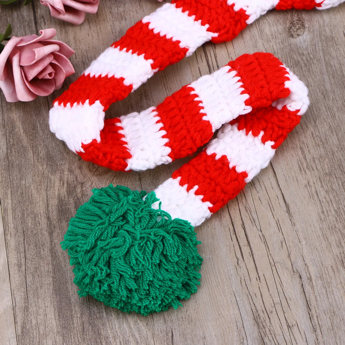 Newborn Photography Prop Baby Hat Handmade Crochet Knit Long Tail Elastic Breathable Birthday Party Infant Photo Props Dark