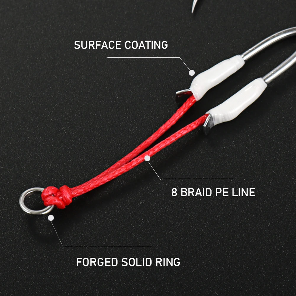 JIGGING PRO 2 أزواج التوأم مساعدة خطاف تهزهز معدني 1/0 2/0 3/0 4/0 خطاف القفز البحري BKK الشائكة الصيد هوك الصيد الملحقات #4