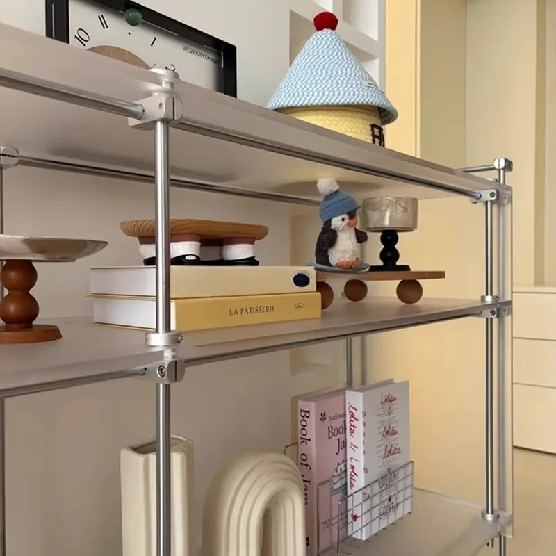 رف أكريليك بمحور بصري من الأرض إلى السقف رف تخزين متعدد الطبقات لغرفة المعيشة وغرفة النوم ورف عرض رف الكتب المنزلي #5