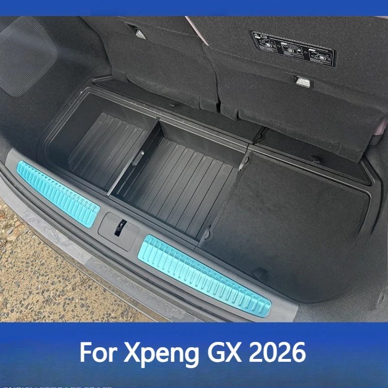 Rear Trunk Storage Box Large Capacity Tailbox Organizer Container Box For Xpeng GX 2026 Interior Tidying Accessories