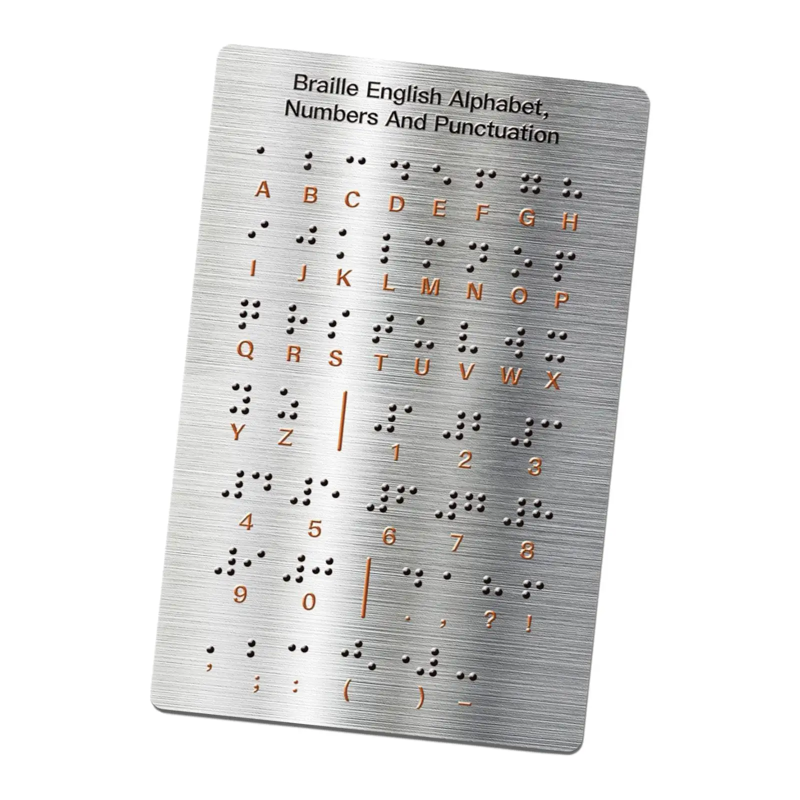 Papan Alfabet Braille Angka Ringan dengan Titik Timbul untuk Orang Dewasa Tunanetra