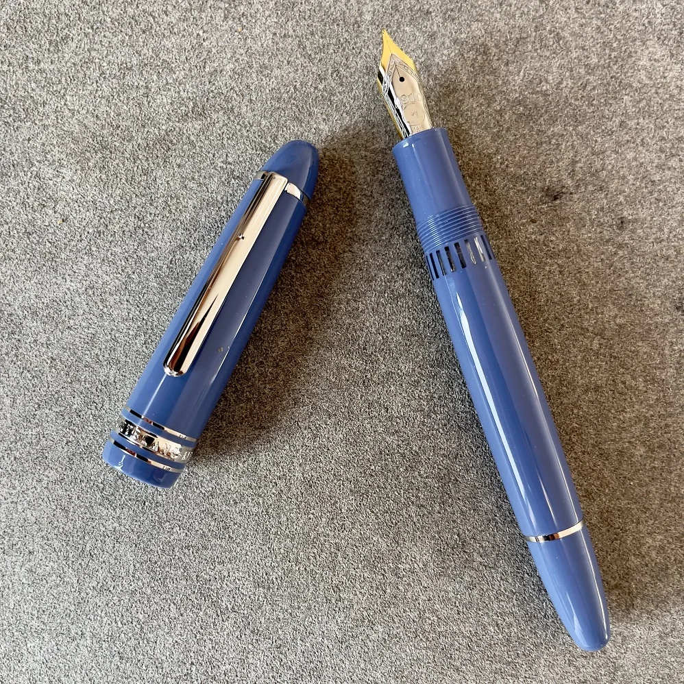 

Wakaka Mb Pen Monte Meisterstuck 149 Blue Silver Clip Blacne Ink Fountain Feather Pens for Writing Gift With Serial Number