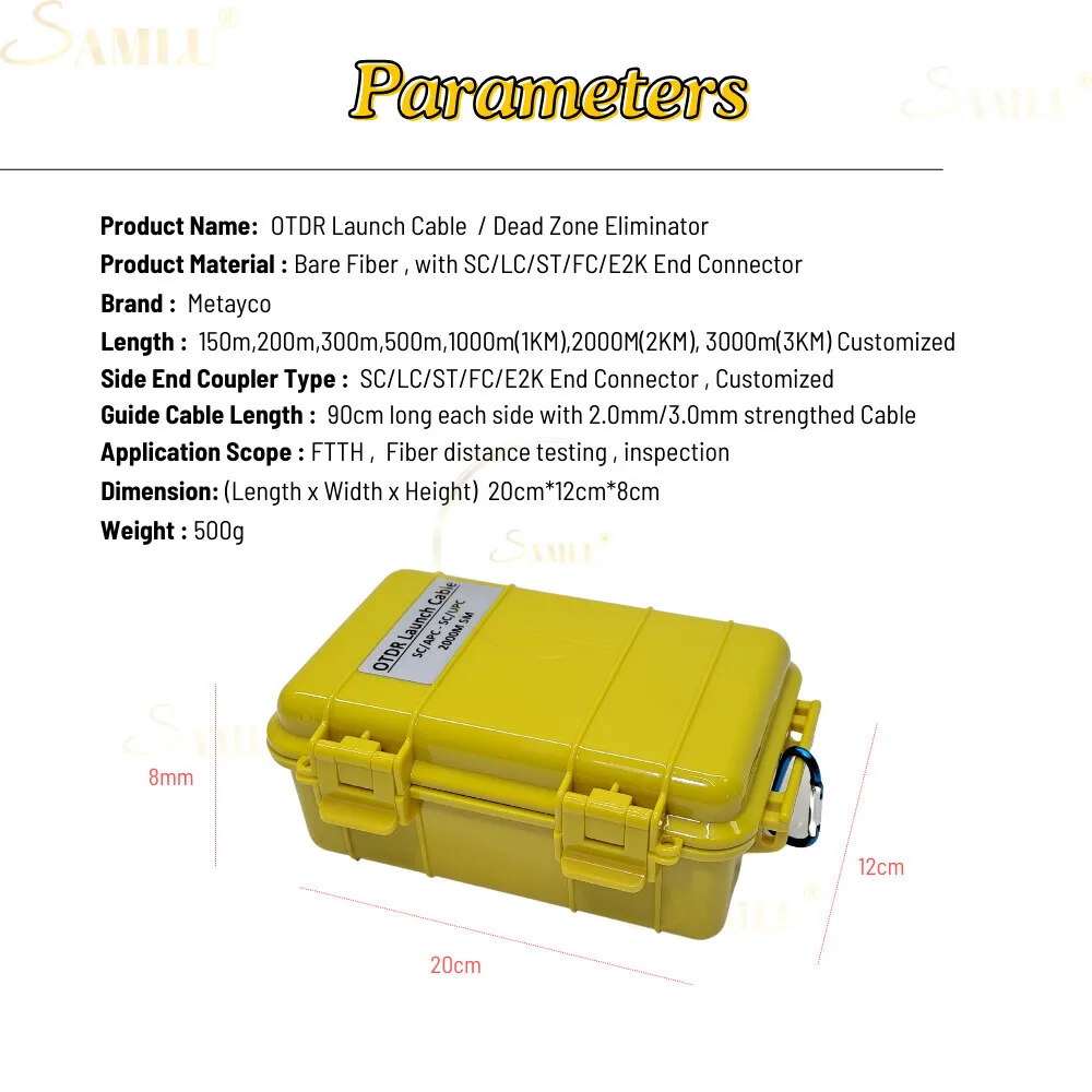 1000M SC LC APC UPC OTDR สายเดี่ยวโหมดไฟเบอร์สายไฟต่อทดสอบ OTDR 1km OTDR Dead Zone elimininator Fiber RING