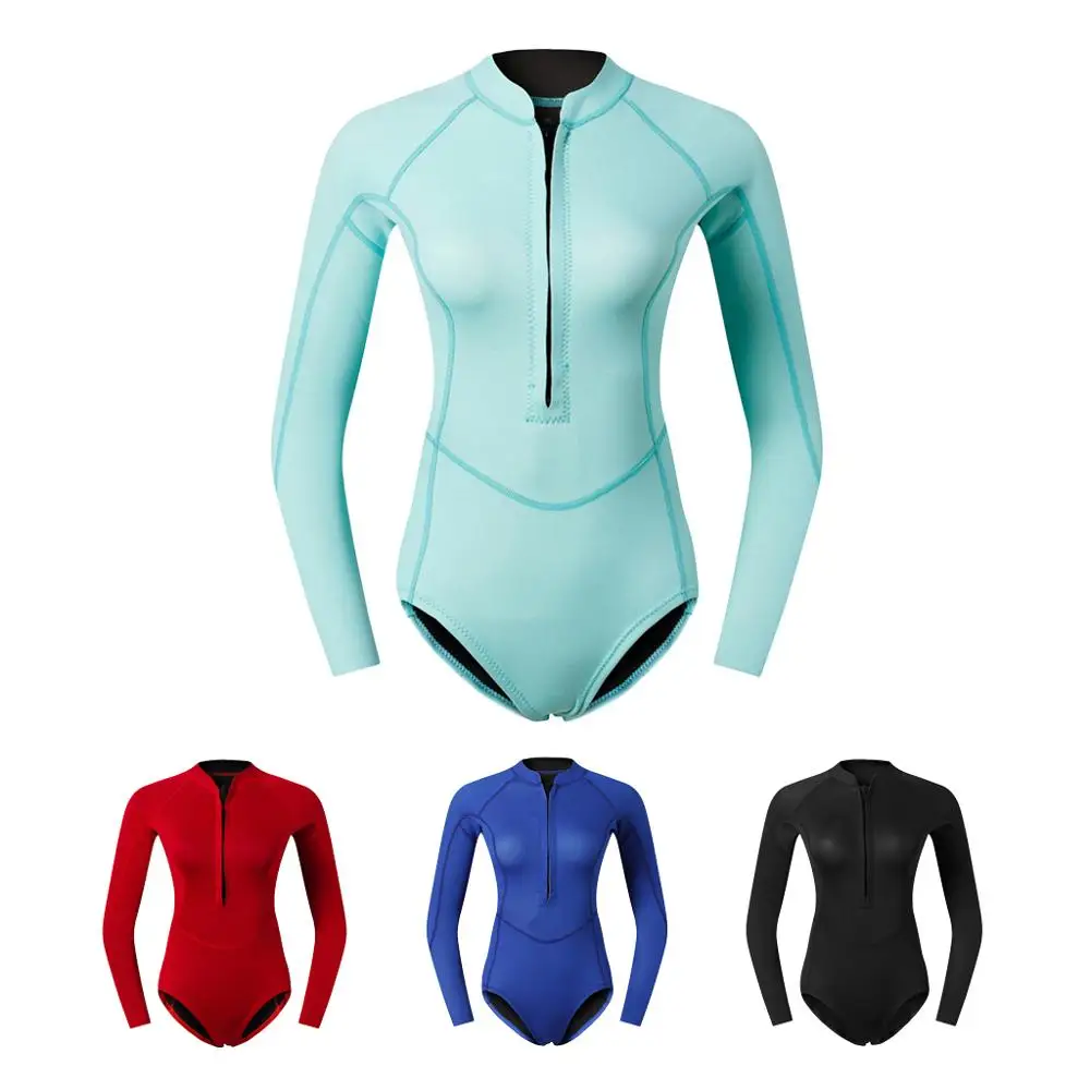 Women Wetsuit Short Front Zip 2mm Sexy Wet Suit Compression Thermal Swimwear for Surfing Snorkeling Scuba Diving