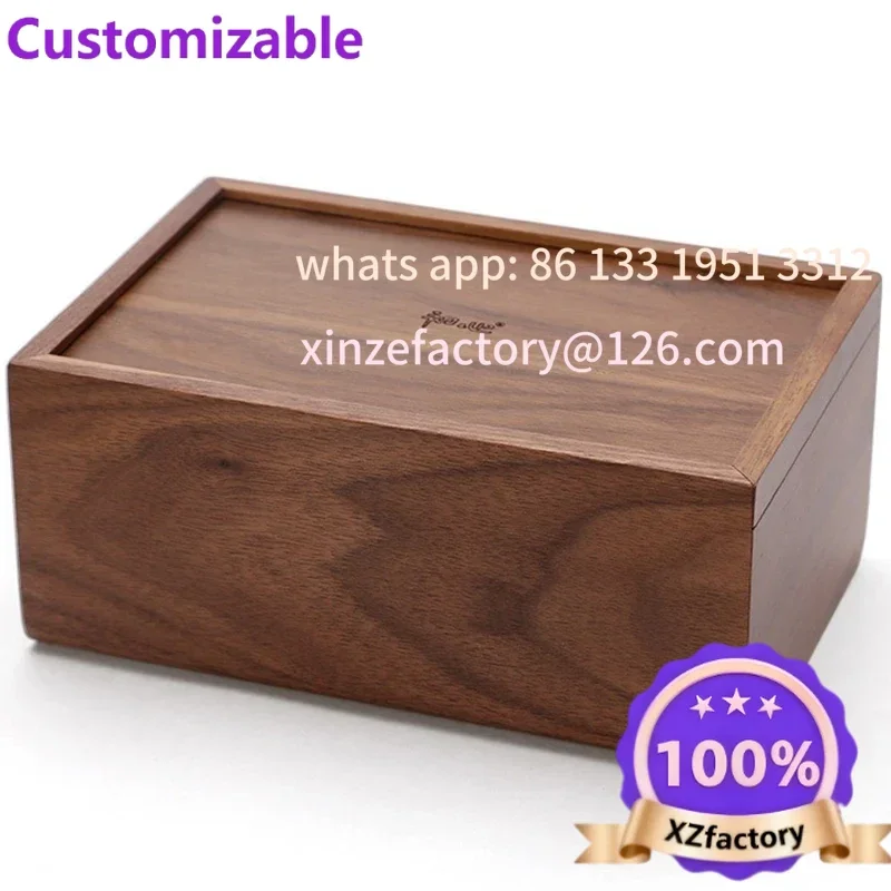 

Customizable Luxury Wooden Napkin Box Modern Rectangular Napki Walnut Wood Tissue Box Holder Cover Designer Tissue Storage Boxes