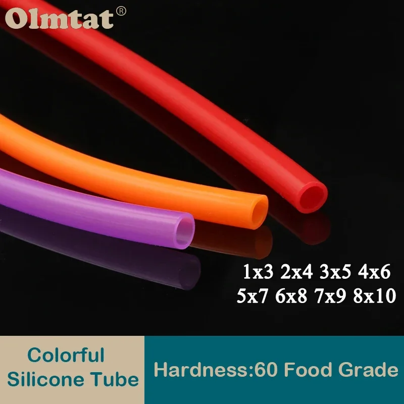 

1/5M Silicone Tube ID 1 2 3 4 5 6 7 8mm Flexible Rubber Hose Thickness 1mm Food Grade Soft Milk Beer Drink Pipe Water Connector