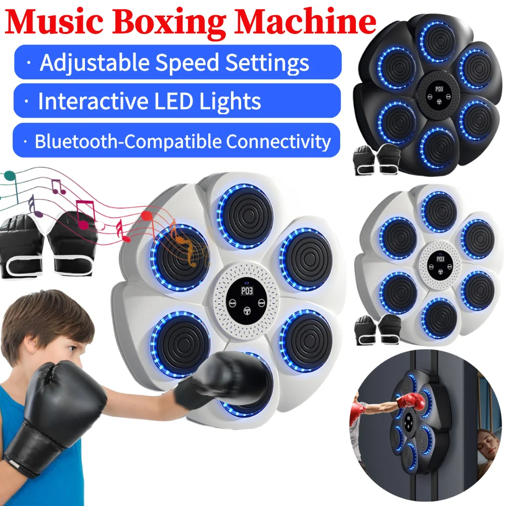 Music Boxing Machine Smart Bluetooth Wall Mounted Music Boxing Trainer For Gym Home Electronic Boxing Target Punching Equipment