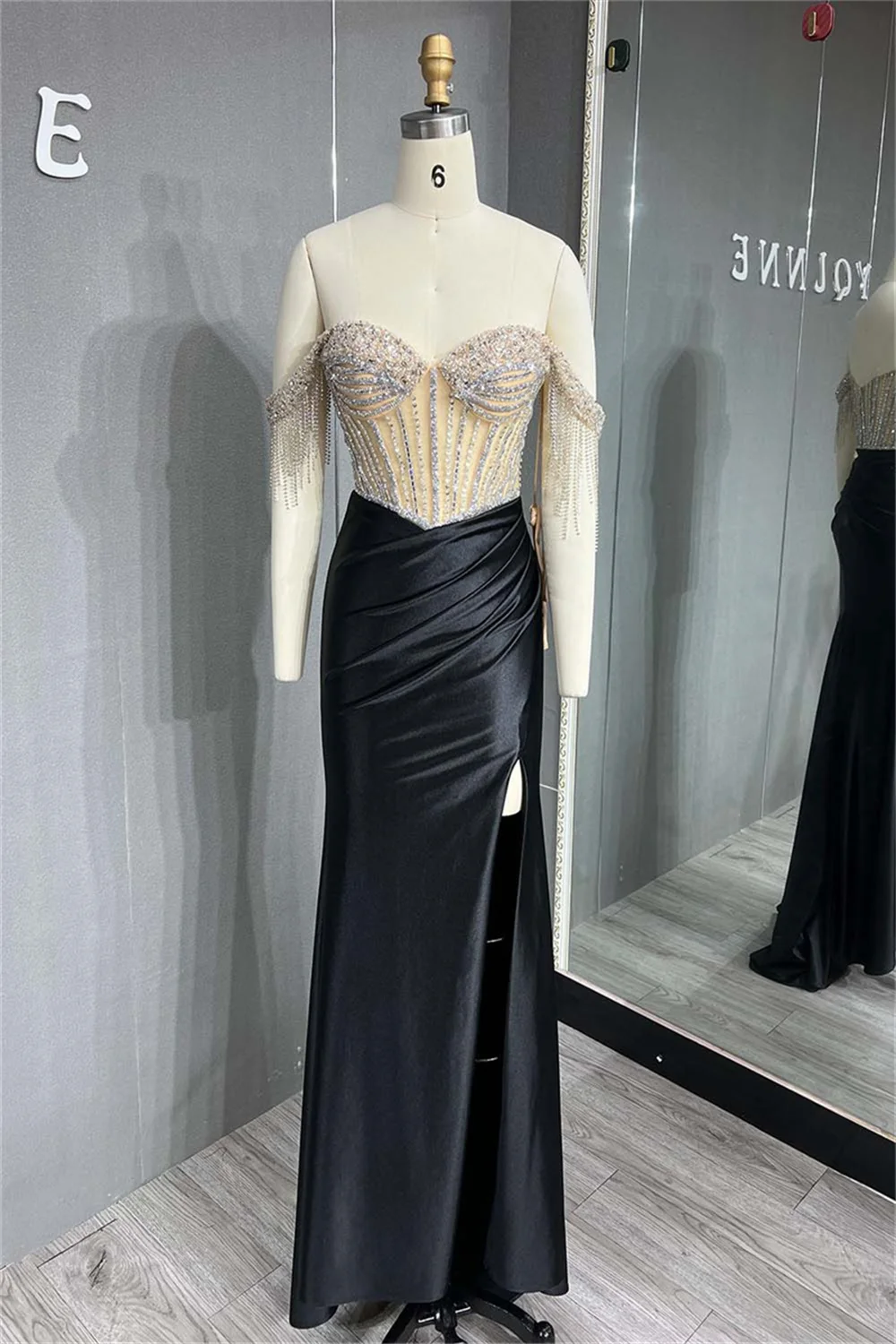 Bella Luxury Glitter Prom Dresses Off the Shoulder Mermaid Wedding Dress Elegant Sleeveless Floor-Length Vestidos De Fiesta 2024