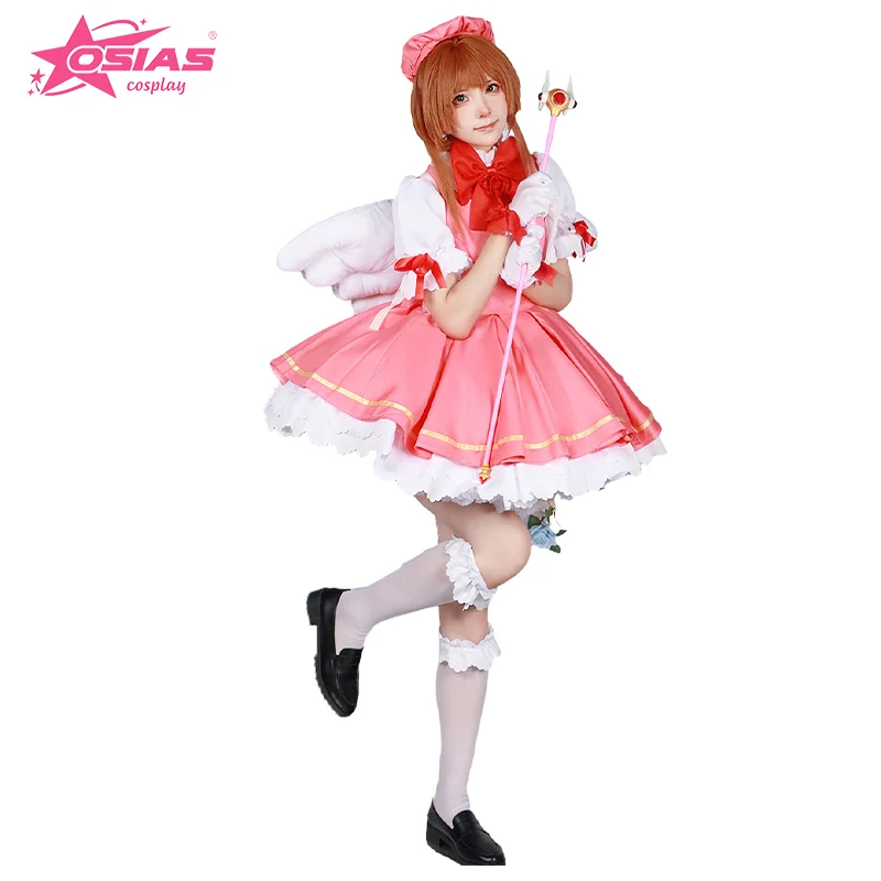 

OSIAS KINOMOTO SAKURA Cosplay Costume Set KINOMOTO SAKURA wig KINOMOTO SAKURA shoes Card Captor