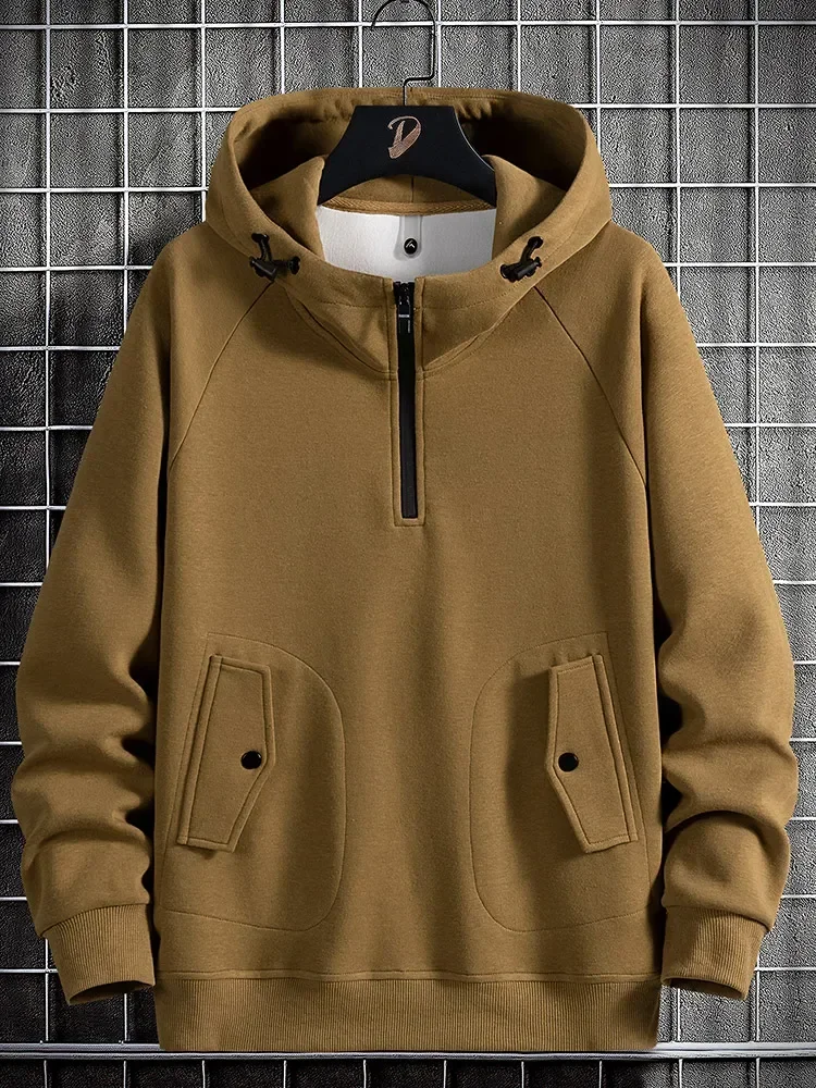

Men Sweatshirts Cotton Hooded Oversized 6XL 7XL 8XL Plus Size Zipper Full Length Hoodies Pullovers Autumn Streetwear Sportswear