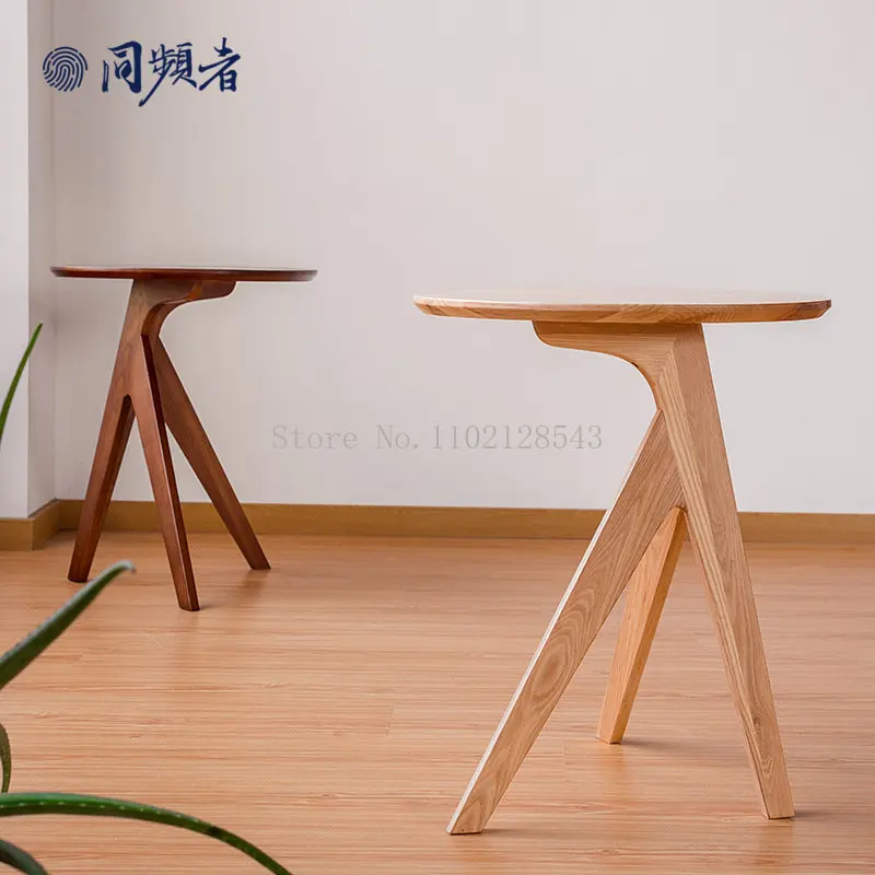 

Nordic Small Coffee Table Simple Solid Wood Home Living Room Ash Wood / Whole Body Polished Sofa Side Table Dropshipping