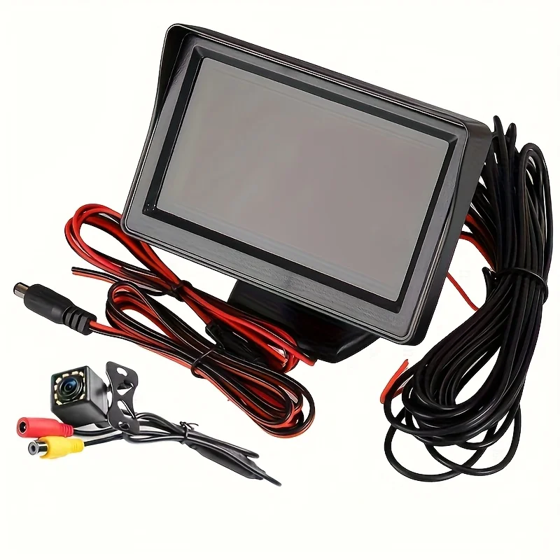 نظام كاميرا الرؤية الخلفية مع ميزات احتياطية، رؤية ليلية، وشاشة 4.3 بوصة، مثالية للسيارات والالتقاطات وسيارات الدفع الرباعي والمعسكر والشاحنات #3