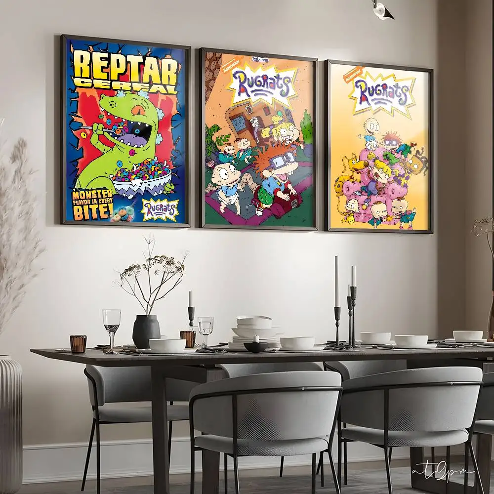 الكلاسيكية أنيمي R-RugratS المشارك المياه برهان ورقة طباعة غرفة ملصقات ديكور لتزيين الغرف الفن الجدار الديكور غرفة نوم غرفة المعيشة