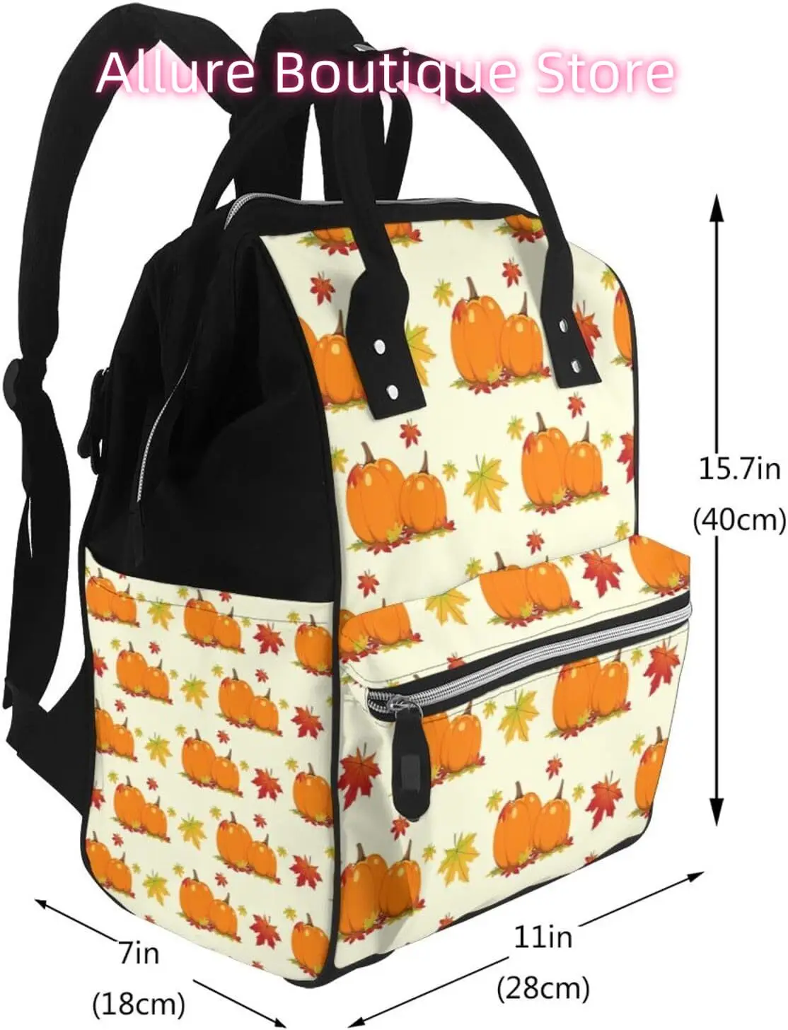 

Thanksgiving Pumpkin Diaper Bag Backpack for Women Large Capacity Nappy Bag Multifunction Waterproof Mummy Backpacks for Mom Dad