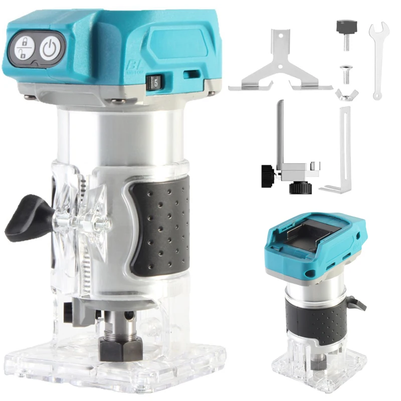 

Бесщеточный 5-скоростной электрический обрезной станок для аккумулятора Makita, деревообрабатывающий фрезерный станок, беспроводной фрезерный гравировальный долбежный станок