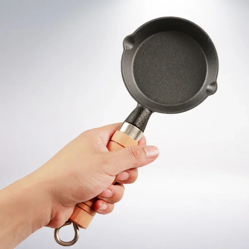 Household Kitchen Cooking Tools Cookware 10cm Cast Iron Frying Pan Gas Induction Cooker Non-stick Portable Mini Omelette Pan
