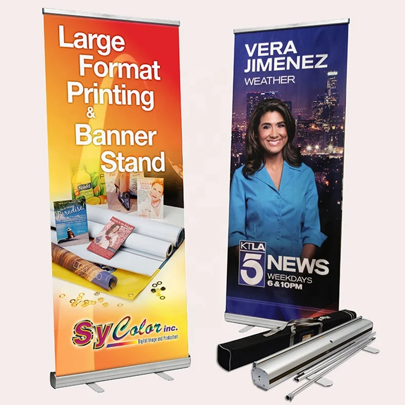 

【Hot】Flex Banner Roll up Stand Exhibit Display Cus-tom Single Side Rolls up Banner Kakemono Aluminum Retractable Roll-up Banners