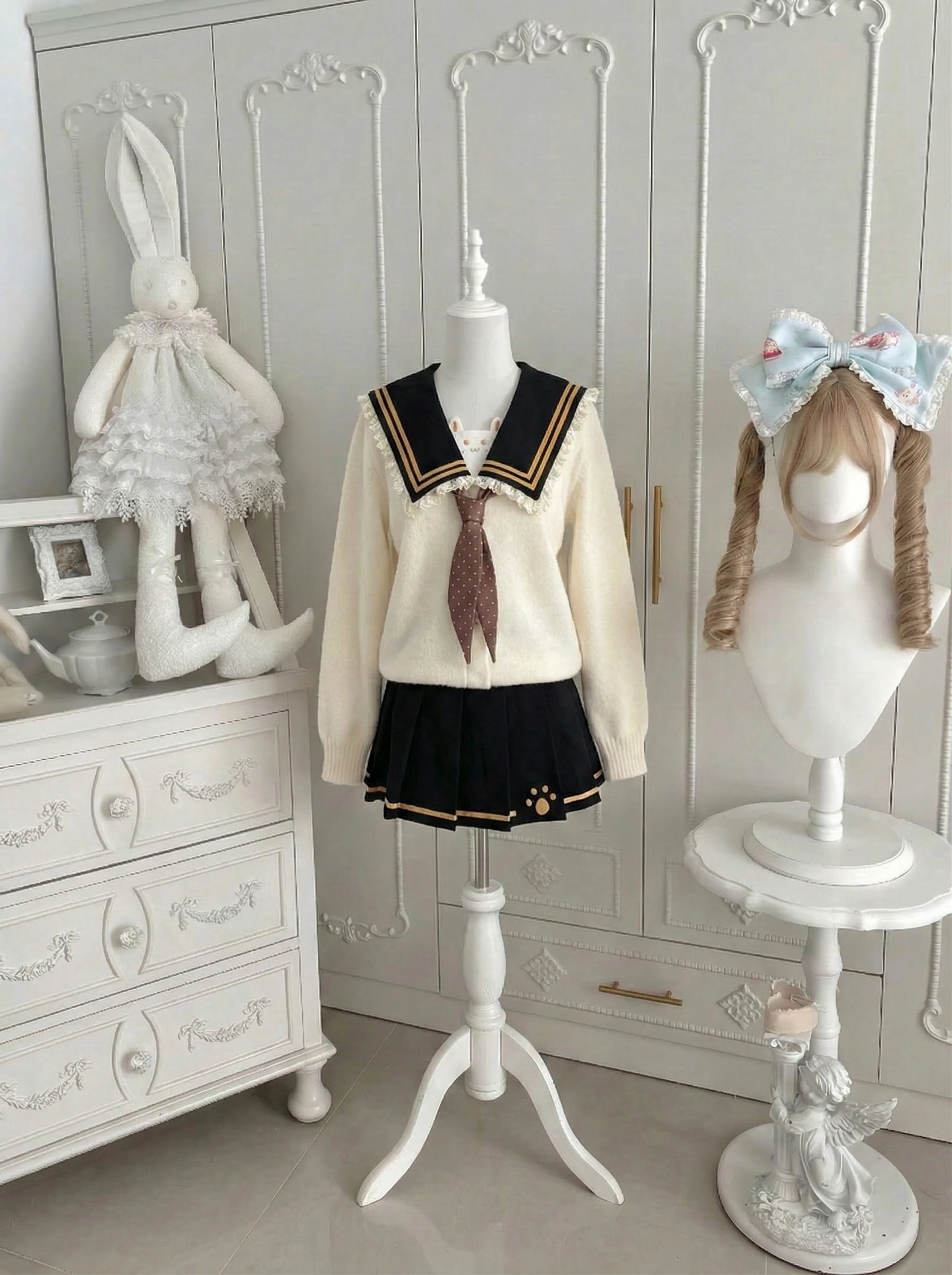 

Japanese Sweet Preppy Style 2 Piece Set Women Vintage Y2k Long Sleeve Tops + Pleated Skirts Harajuku Chic Kawaii Jk Outfits 2026