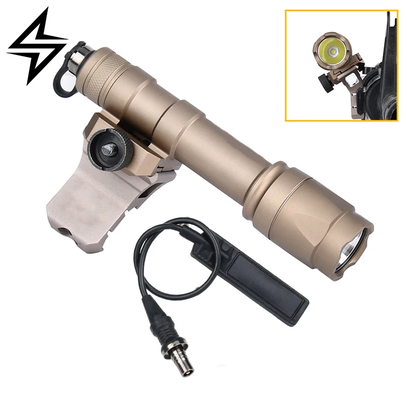 Airsoft Tactical Metal LED Flashlight M300A&M600C Searchlight With 45 Degrees Side Offset Mount Support Picatinny Rail Adapter