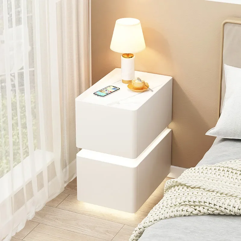 for Extremely Narrow Smart Bedside Table 2025 Solid Wood Bedroom Simple Modern Small Cabinet with Lock Storage Cabinet