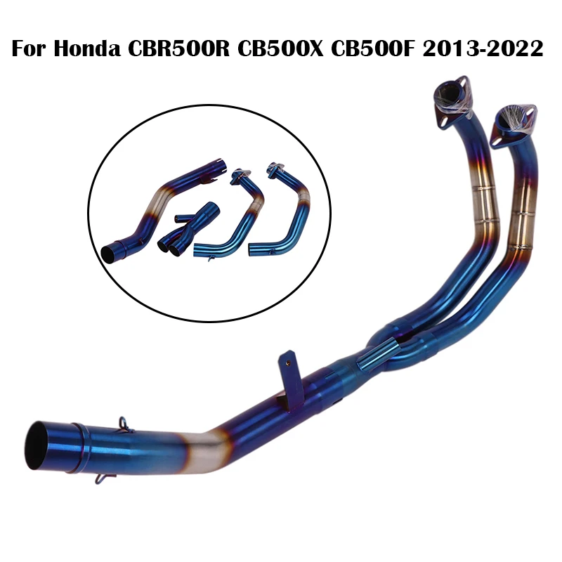 

For Honda CBR500R CB500X CB500F 2013-2022 Motorcycle Exhaust Header Link Pipe Stainless Steel Front Tube Slip On 51mm Muffler