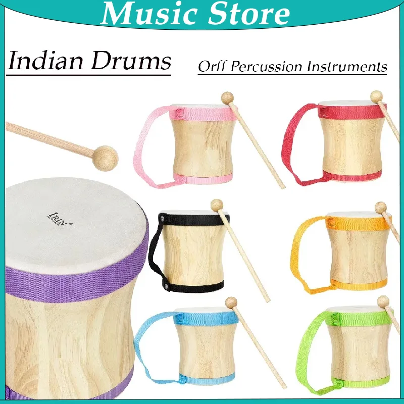 IRIN Indische Schlagzeug, professionelle Handtrommeln, Schaffelltrommeln aus Holz mit Trommelstöcken, Schlaginstrumente, Musikgeschenke für Kinder