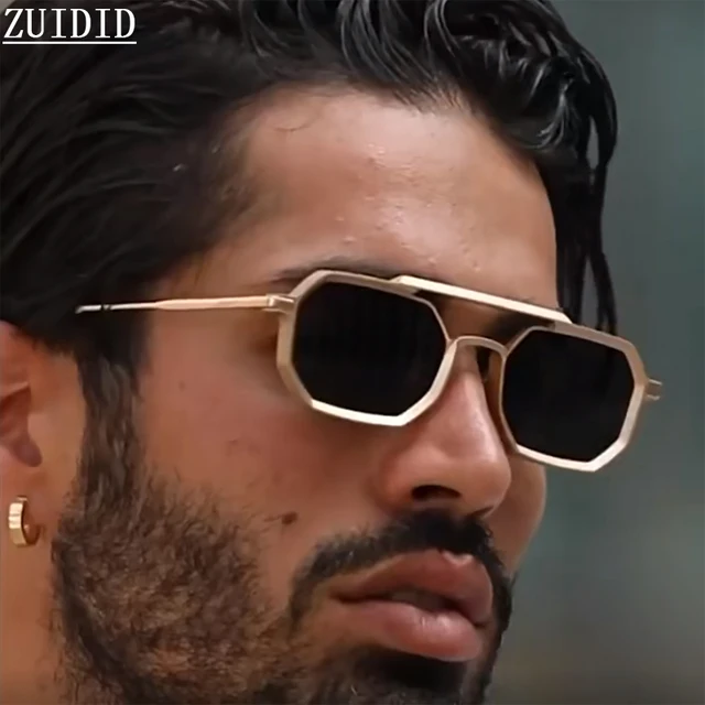Metalowe okulary przeciwsłoneczne dla mężczyzn Vintage kwadratowe okulary przeciwsłoneczne damskie modne luksusowe modne okulary przeciwsłoneczne Steampunk odcienie Gafas De Sol Hombre