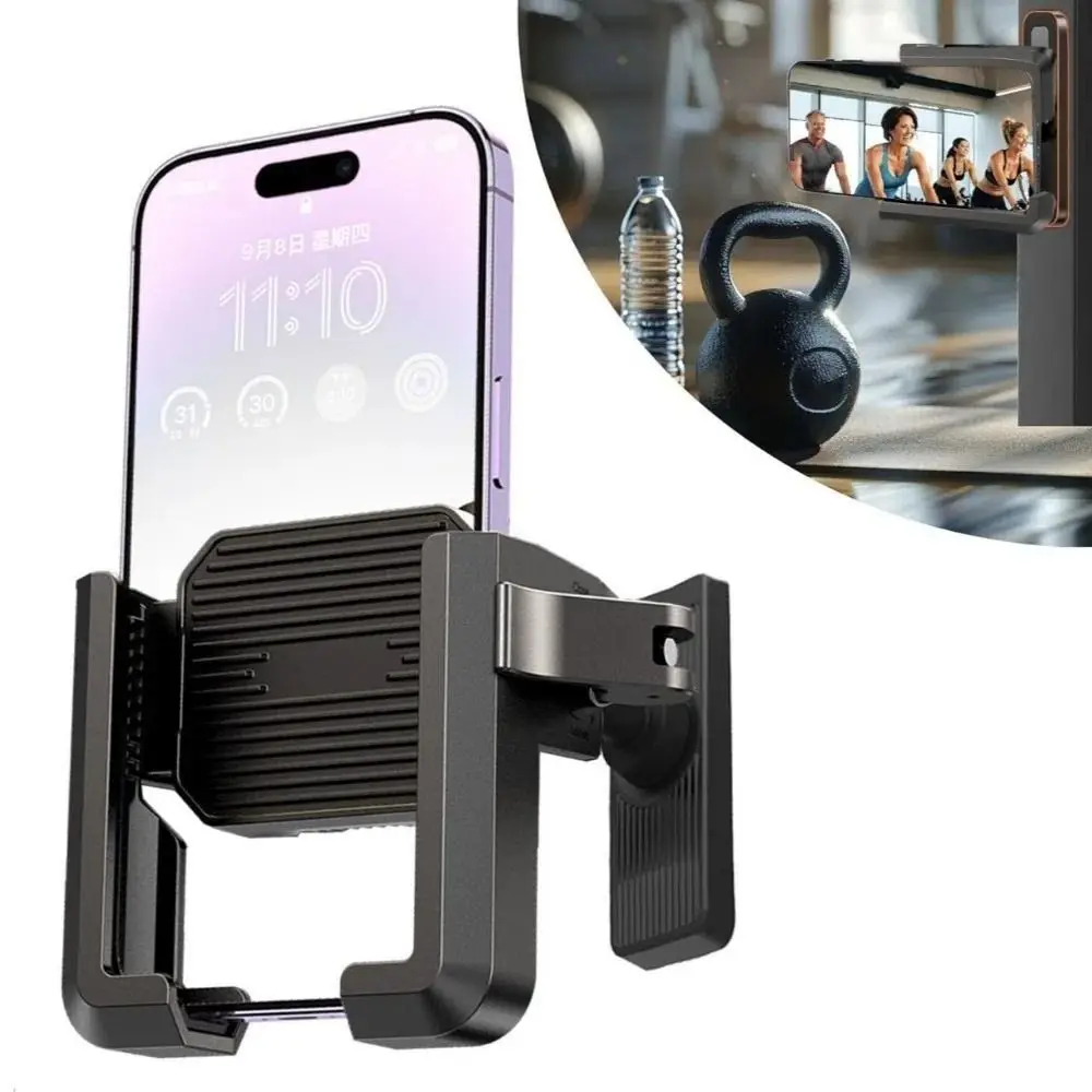 High Quality Portable Golf Cart Phone Holder Stable ABS Mobile Phone Stand Black Magnetic Holder Spinning Bike