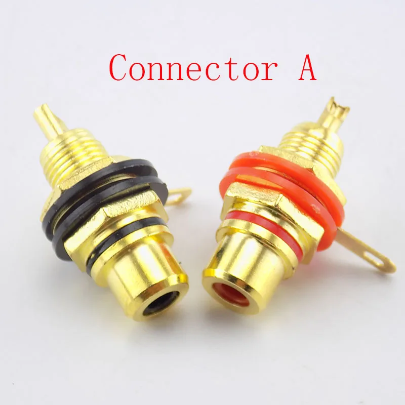2pcs/1pair RCA Female Socket Connector Chassis Panel Mount Adapter Plug Gold plated Audio Video Adapter C4