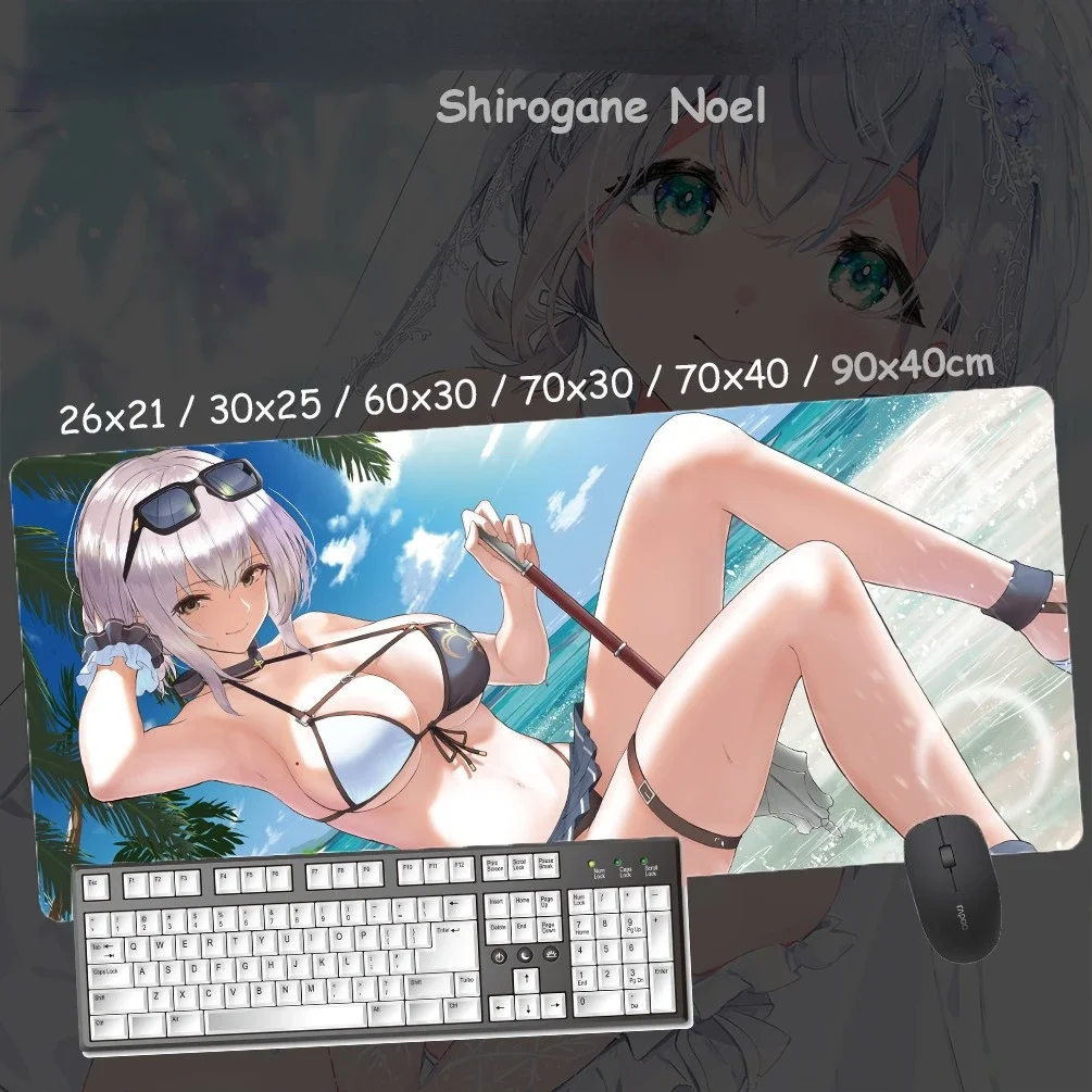 Anime Custom Design XXL Mouse Pad  Hololive Vtuber Shirogane Noel Gamer Sexy Girl Large Desk Mat Computer Gaming Accessories