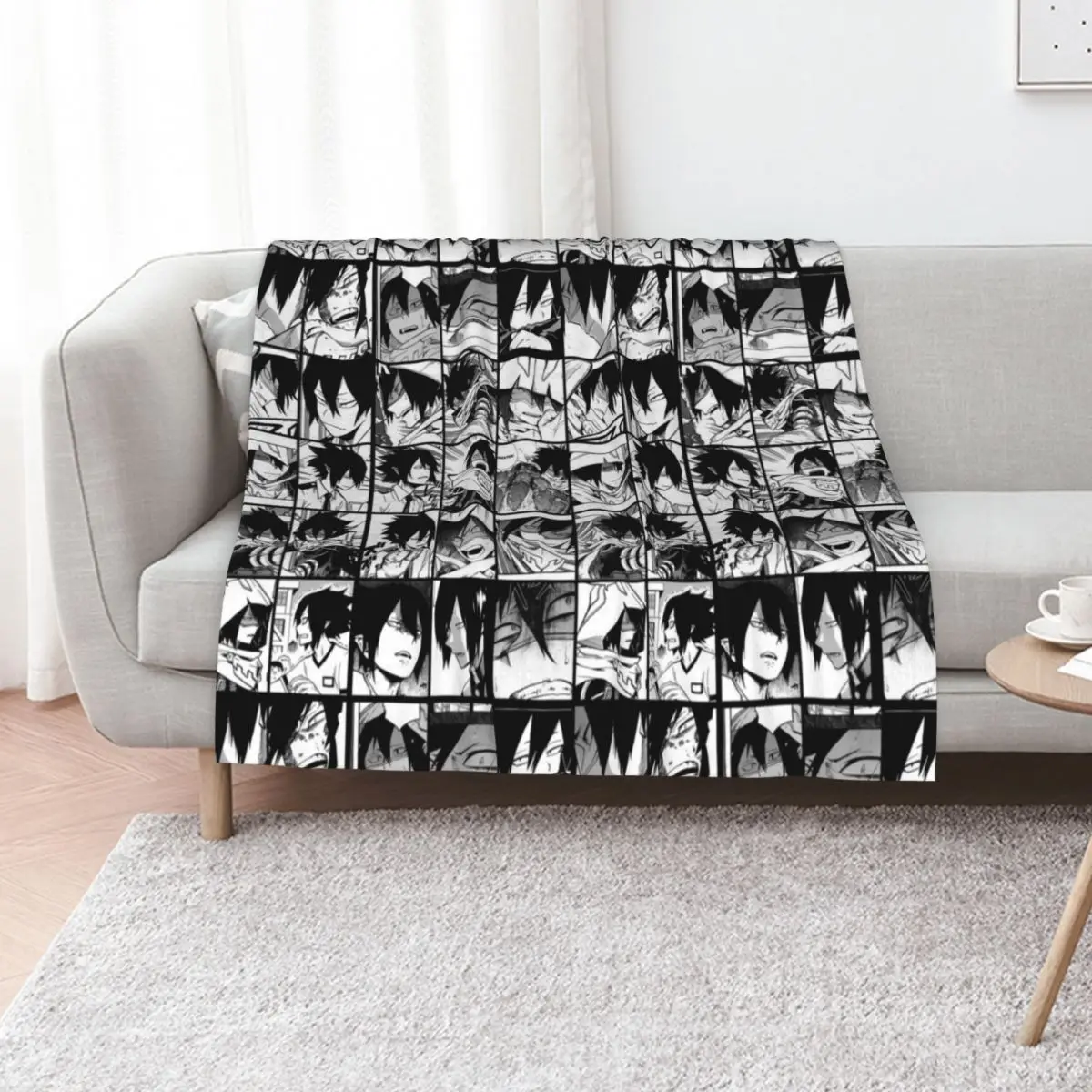 Tama ki manga panel collage Throw Blanket Thin Soft Blanket for Summer Night Sleeping