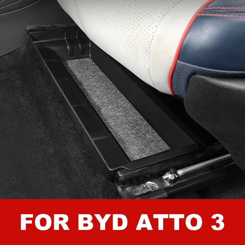 

For BYD Atto 3 2022 2023 Storage Box Felt Cloth Drawer Holder Organizer Case Under Seat Hidden Box