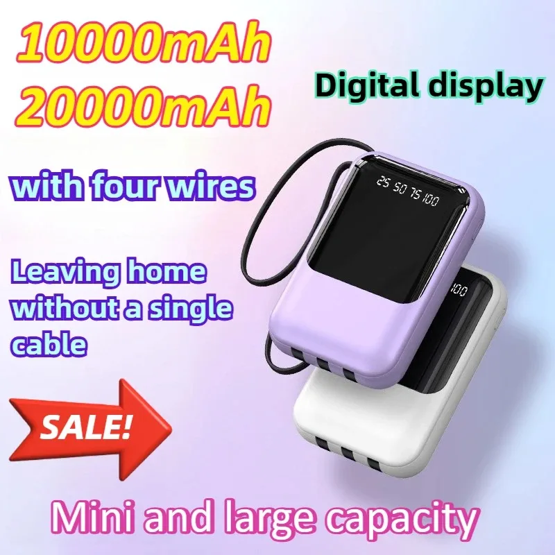 

10000mAh 20000mAh Mini Power Bank with Lanyard Portable External Battery for IPhone for Samsung for Huawei for Xiaomi