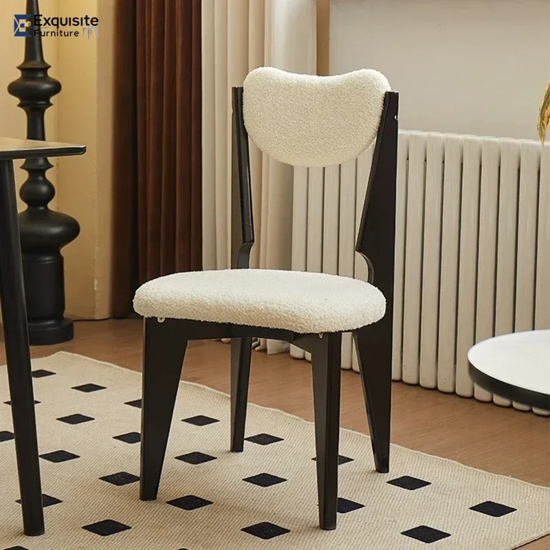 طقم وسائد للساقين كراسي كلاسيكية فريدة من نوعها مفتوحة الظهر كرسي طعام أسود فرنسي أثاث جناح صالة Sillas De Comedor