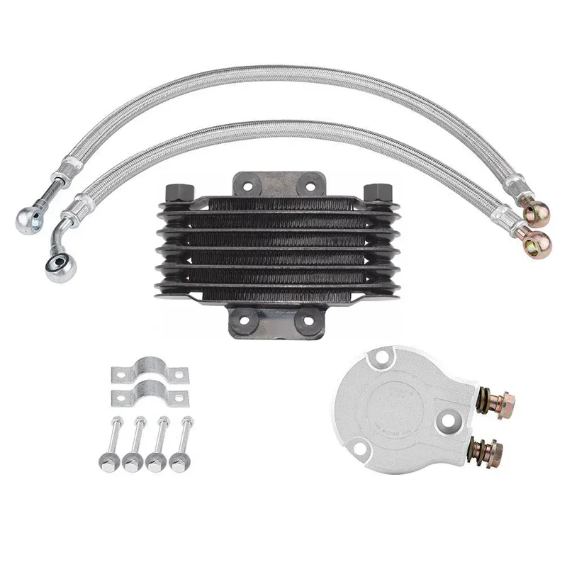 Motorcycle Engine Oil Cooling Radiator Set Motorcycle Oil Cooler Kit Fit for EN GN GS GZ/ST PAPIO/Benelli Engine 100CC-250CC