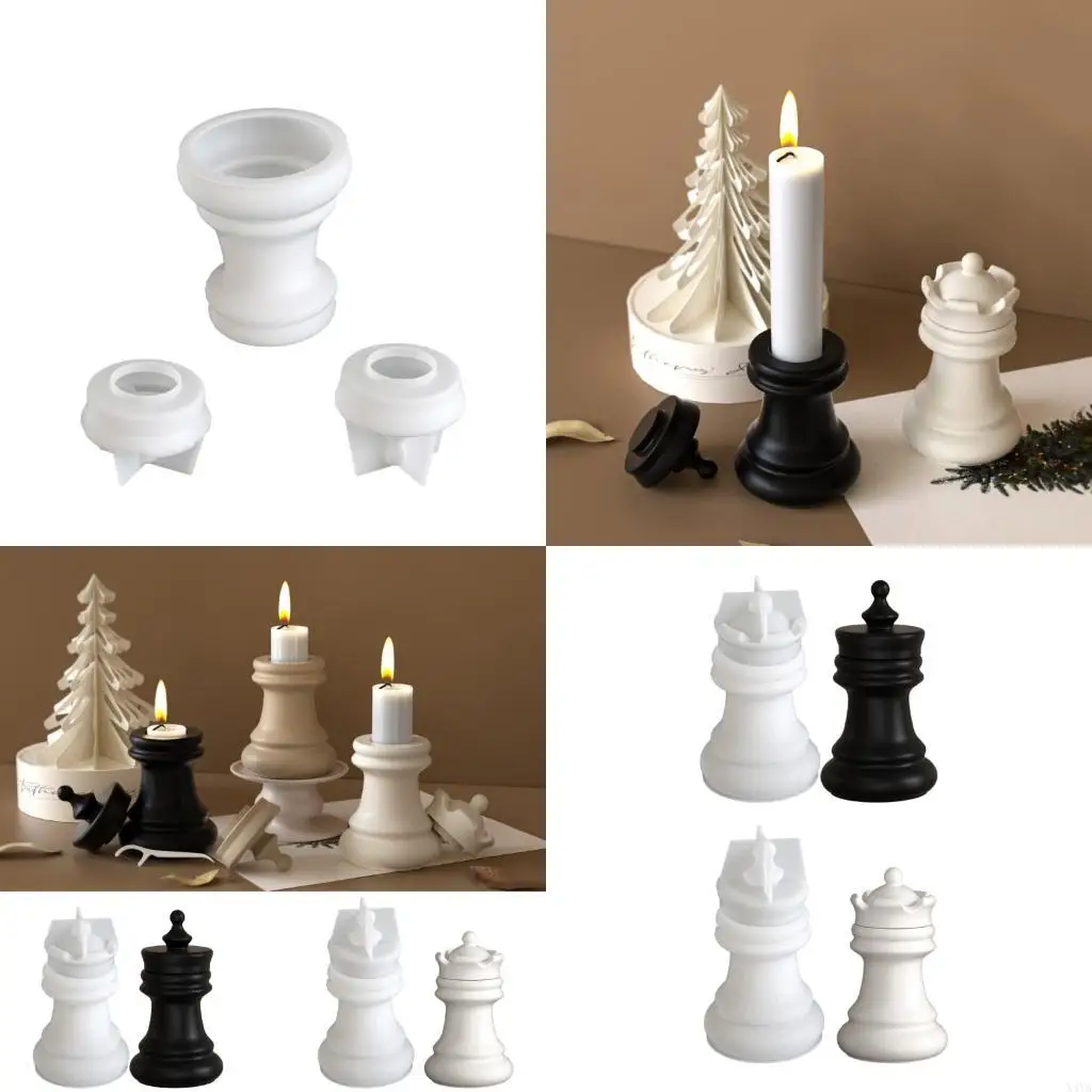 

X4YA Unique Chess Silicone Mold Chess Ornament Molds Reusable Art Mould Silicone Texture for Crafting Holder