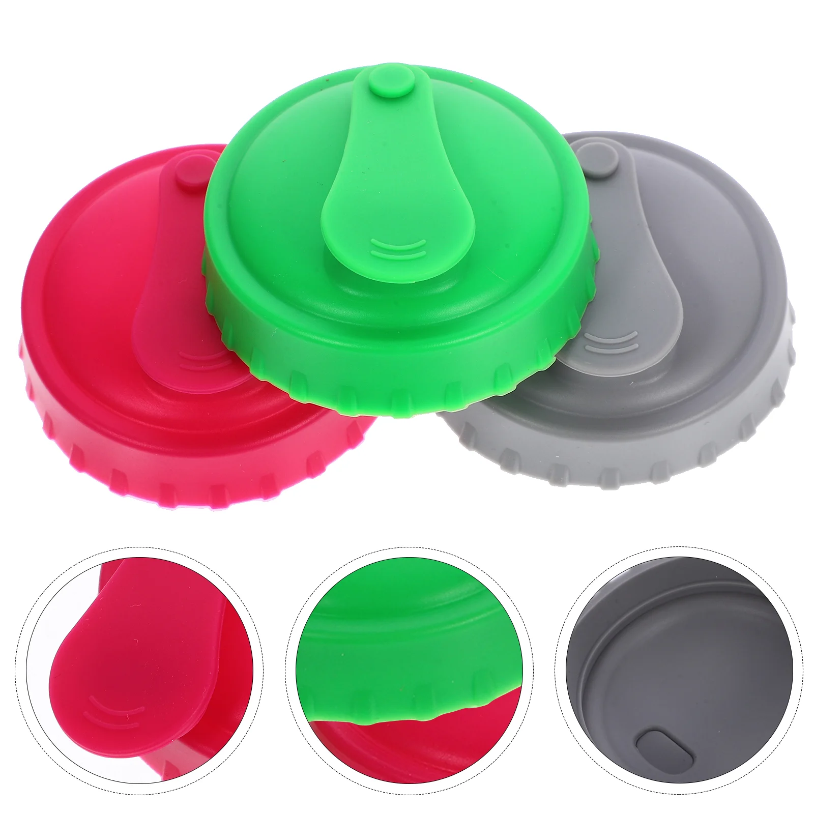 3 Pcs Bottle Cap Leak-proof Can Covers Caps For Seltzer Beer Soda Topper Silica Gel Beverage Drink Lids