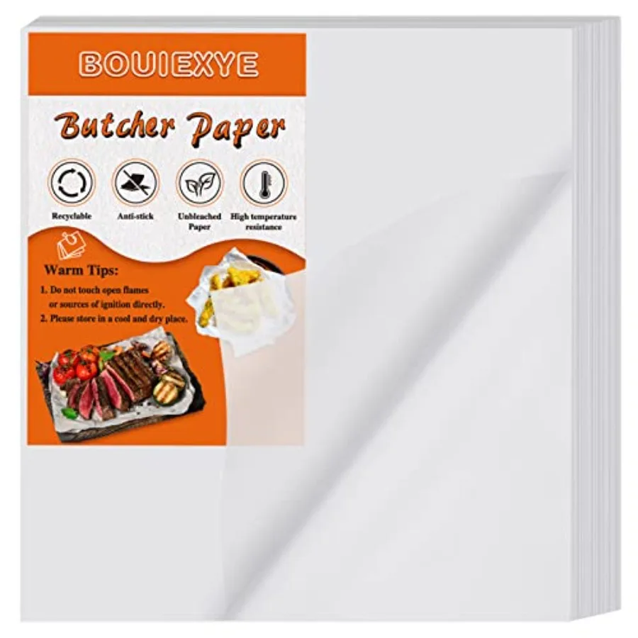120 Pieces White Butcher Paper for Sublimation No Wax Precut Square 12 x 12 inch Butcher Paper Sheets for Wrapping Meat Heat Pr