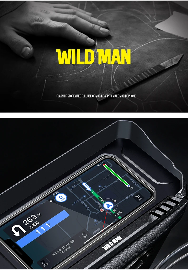 WILD MAN BBG106 Fahrrad Lenkertasche EVA Hartschale Touchscreen Handyfenster Regenschutz Schnellwechselhalterung für MTB und Rennrad – Detail 22