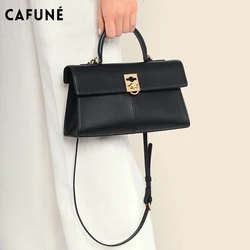 Fashion CAFUNE Ladies Leather Retro Italian designer style Stance Wallet Shoulder Messenger Handbag Trapezoidal Bag Diagonal