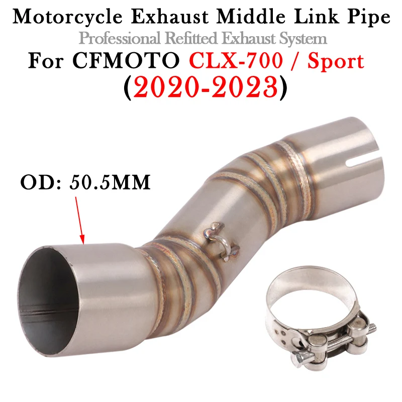 

Slip On For CFMOTO CLX-700 CLX700 Sport 2020 2021 2022 2023 Motorcycle Exhaust Escape Moto Modify Muffler 51MM Middle Link Pipe