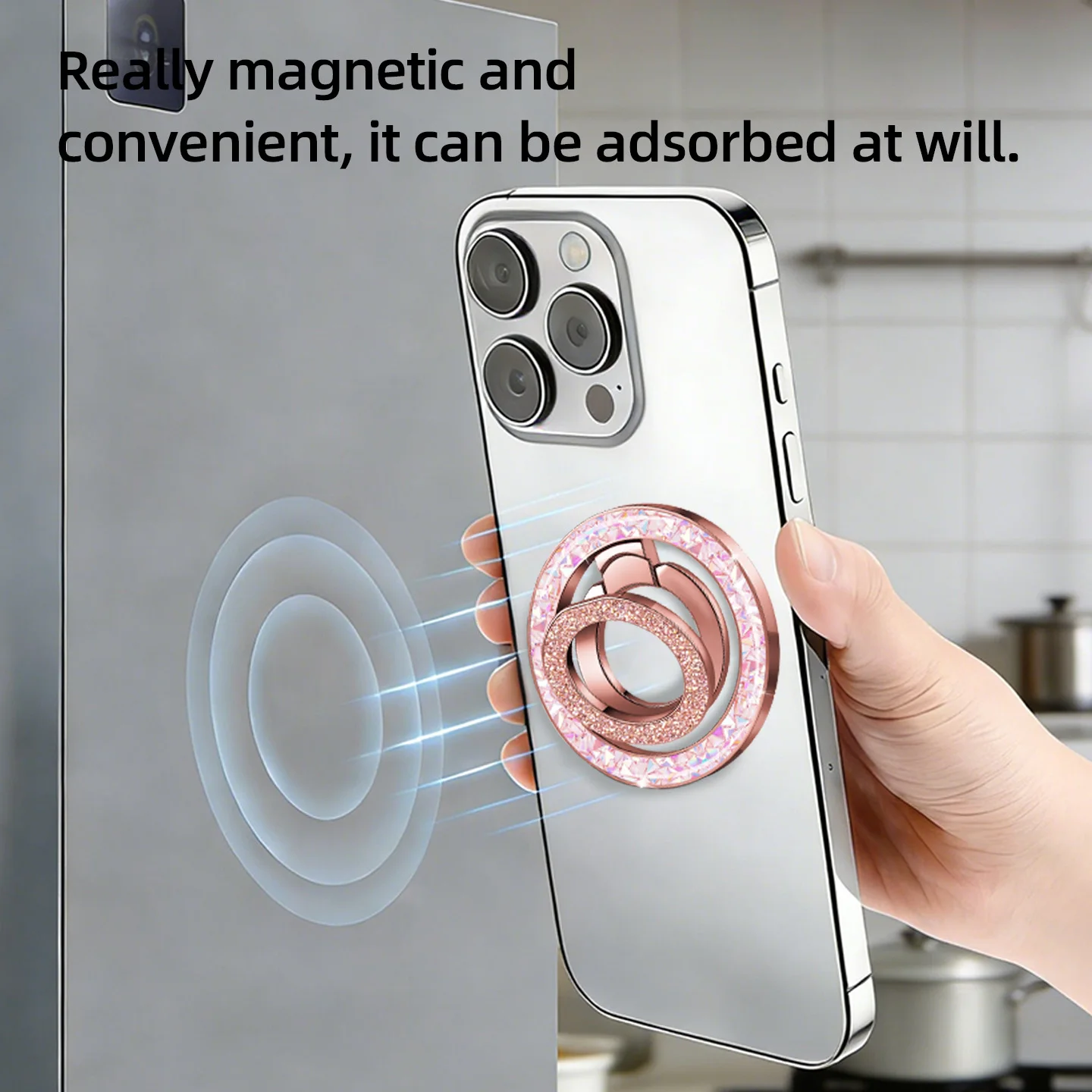 2026 New Phone Double-sided Strong Magnetic Holder for Magsafe Dual Finger Ring Stand Magnet Support for iPhone 17 16 15 Samsung - view 4