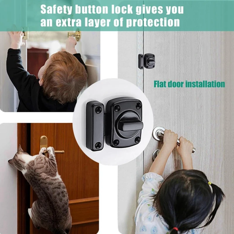 Rotary Door Latch, 180 Degree Switch Bedroom Interior Door Latch, Knob French Sliding Door Latch Interior Door Lock