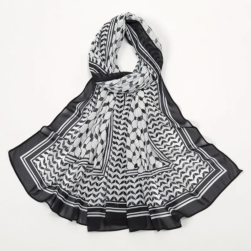 

180 * 70Cm New Print Chiffon Headscarf Arabian Scarf Middle East Dubai Turkey Palestine Headscarf
