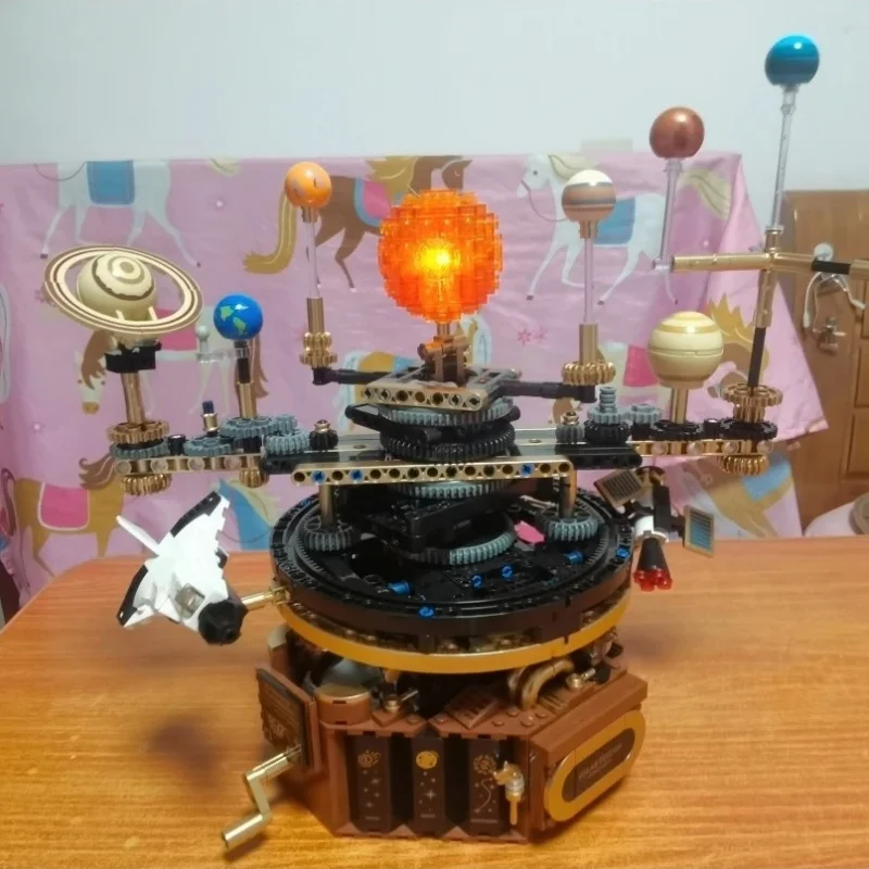 Elektrisch roterend universum Elektrisch zonnestelsel Lichtbouwstenen Zon Aarde Model Ruimte Wetenschap Onderwijs Kerstcadeau