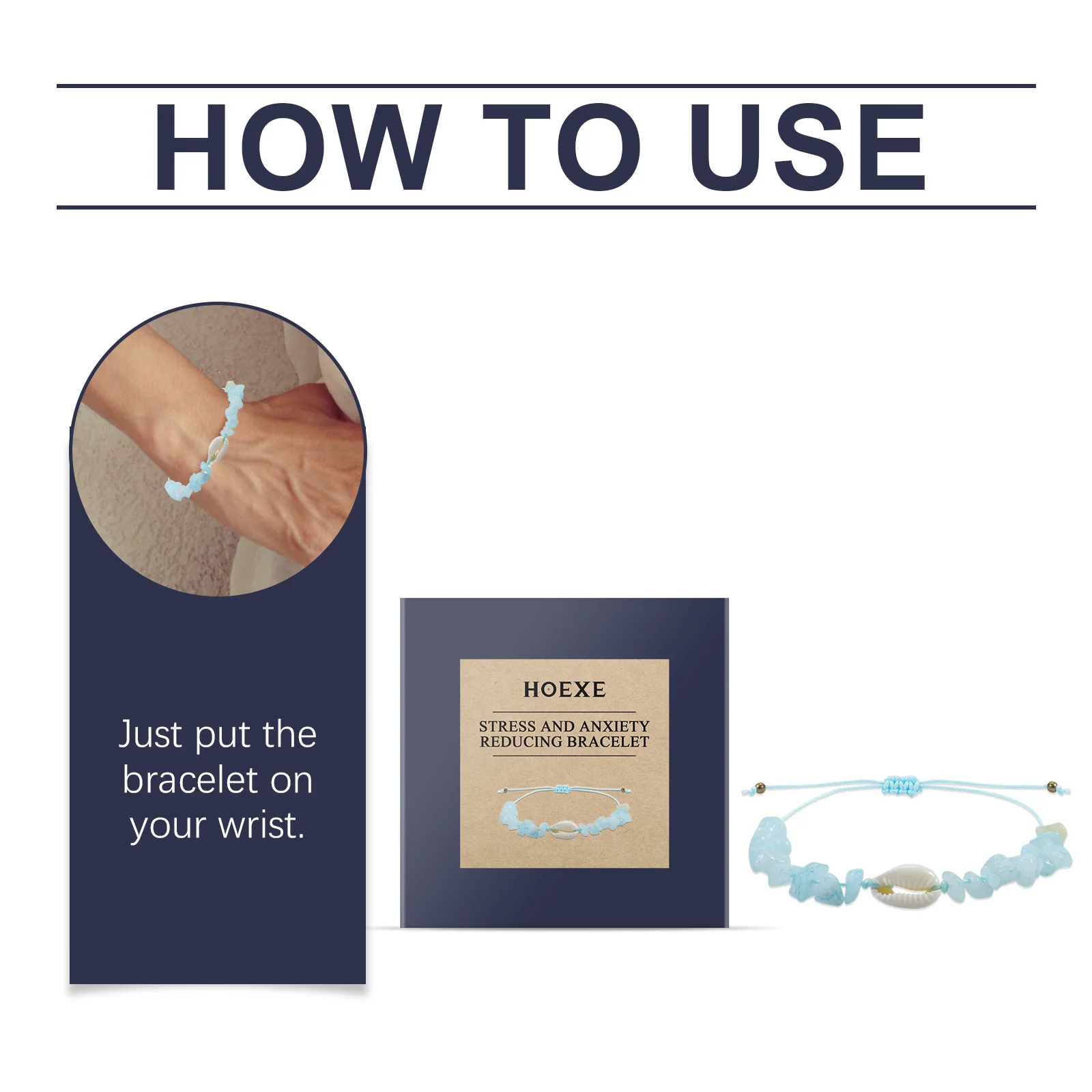 سوار من كريستال الزبرجد، بسيط ومحمول، سوار صدف أزرق بحري منعش، إكسسوار متعدد الاستخدامات.